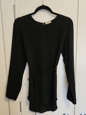 Black Blouse With Waist Tie